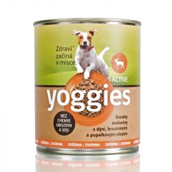 YOGGIES Dog Zvěřinová konzerva s dýní a pupalkovým olejem 800g
