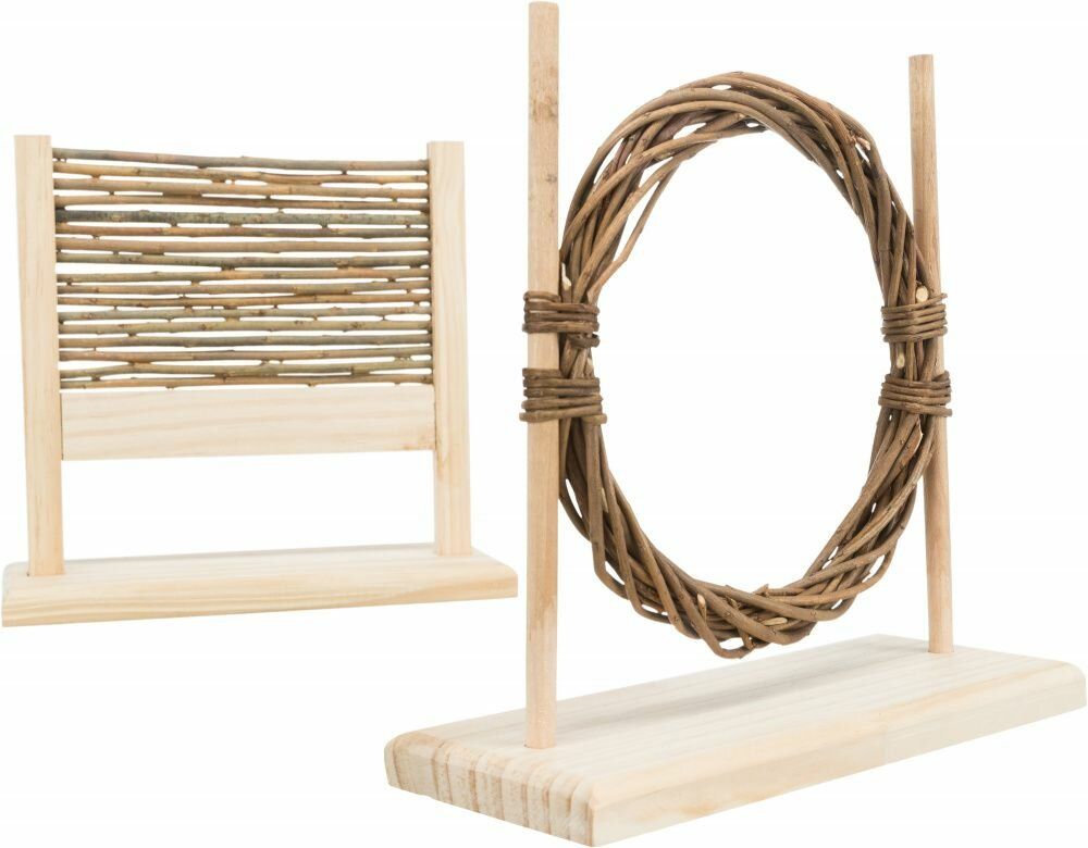 Agility set pro hlodavce - překážka, kruh, dřevo/proutí, 28 × 26 × 12 cm TRIXIE